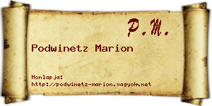 Podwinetz Marion névjegykártya